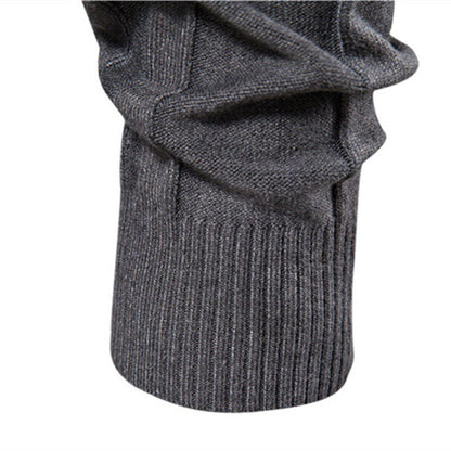 Herren Strickpullover Hochgeschlossen Elegante Rippstruktur
