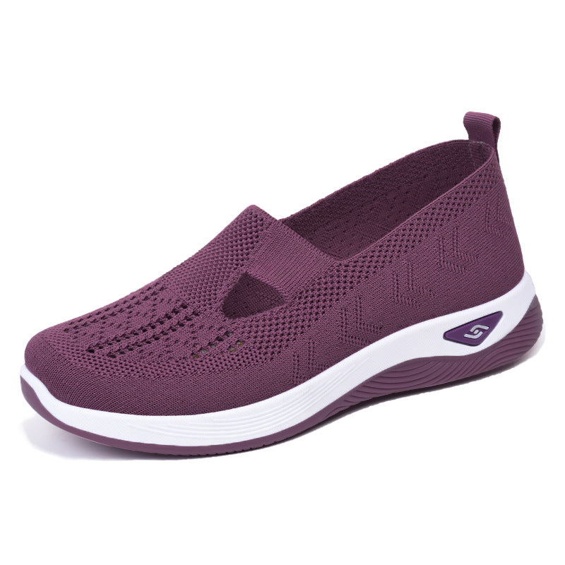 Damen Slip-On Schuhe Bequem Atmungsaktiv Strick