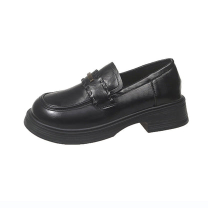 Damen Loafers Plateau Schuhe Elegante Schnalle