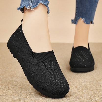 Damen Schuhe Slip-On atmungsaktiv Strickdesign Elegant