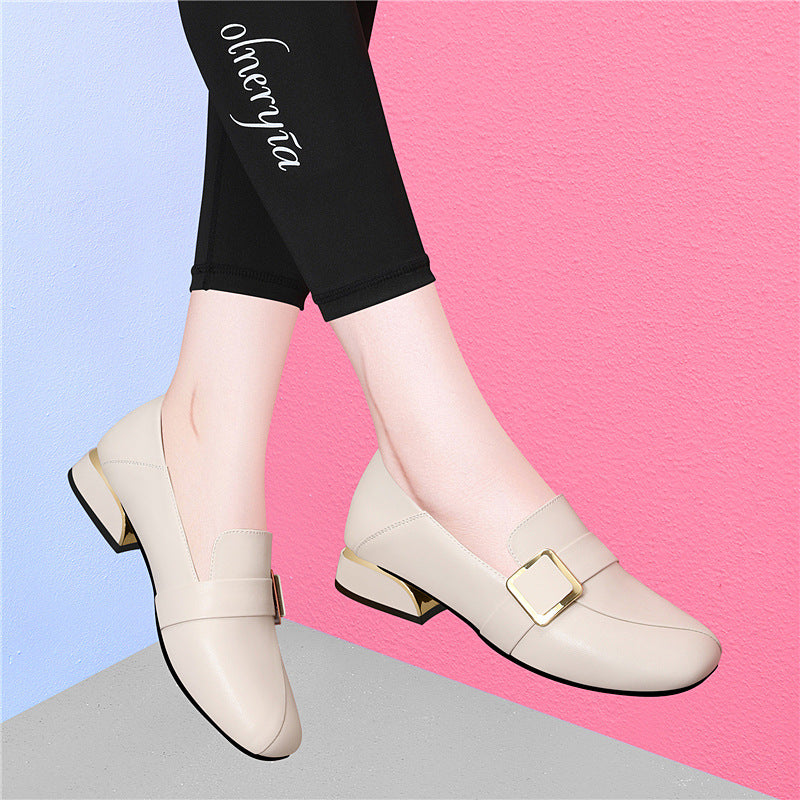 Damen Mokassins Elegante Schnallen Schuhe Komfort