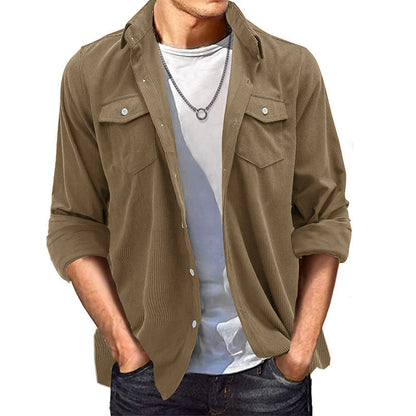 Herren Cordhemd Modern Slim Fit Braun - BerlinGlamour
