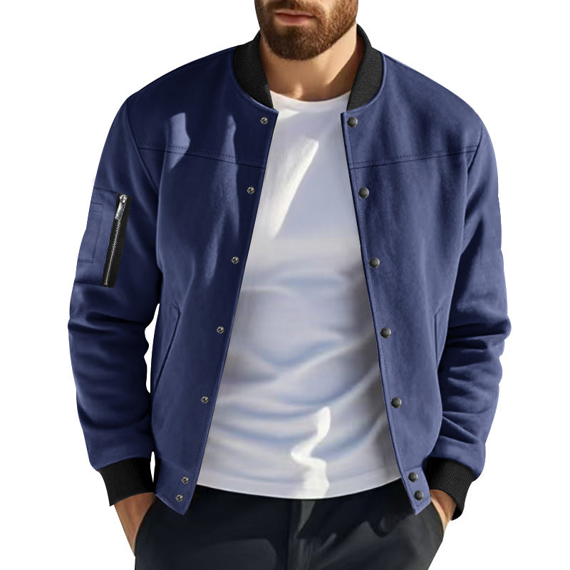 Herren Collegejacke Modern mit Taschen Grau Casual - BerlinGlamour