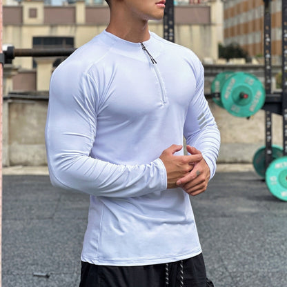 Herren Langarmshirt Funktionsshirt Mit Reißverschluss Hochwertig