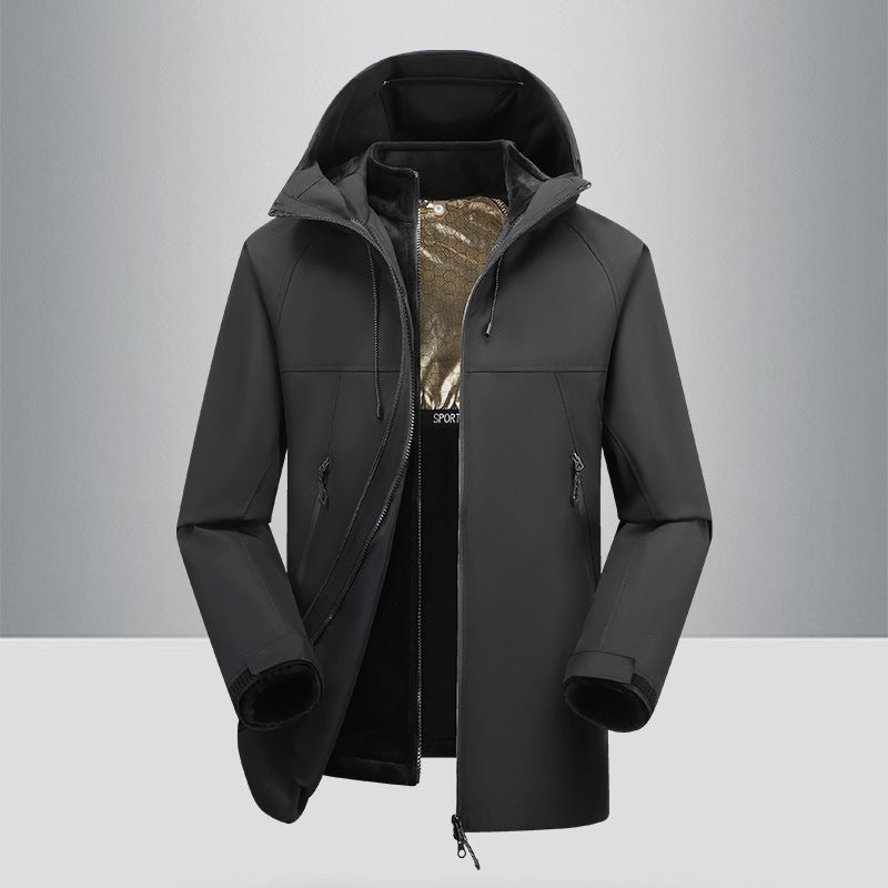 Herren Outdoor Jacke Winddicht Wasserabweisend Funktionstasche