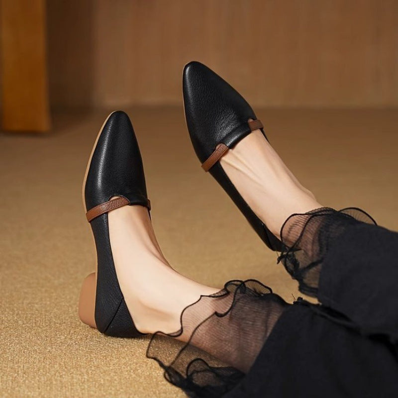 Damen Ballerinas Schick Hochwertiges Leder Elegante Schuhe