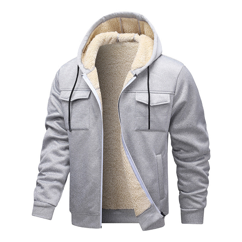 Herren Winterjacke Gefüttert Sportlich Mit Taschen
