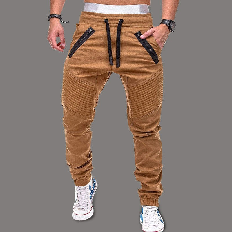 Herren Cargo-Hose Reißverschluss Taschen Rippstrick Modern - BerlinGlamour