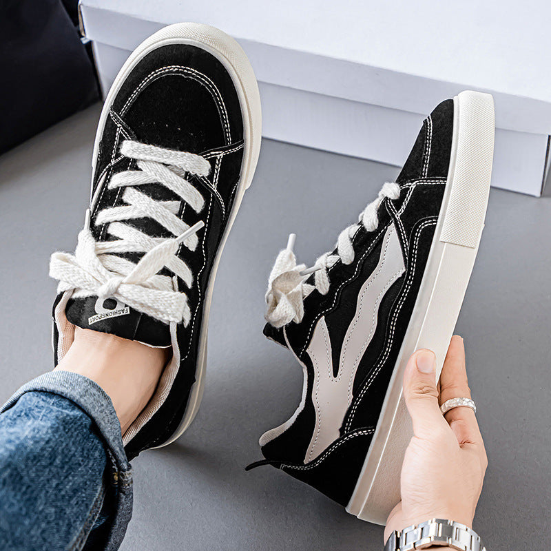 Damen Sneaker Velours Leder Modisch Auffällig - BerlinGlamour