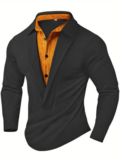 Herren Langarmhemd Modern mit Textildruck Elegantes Design