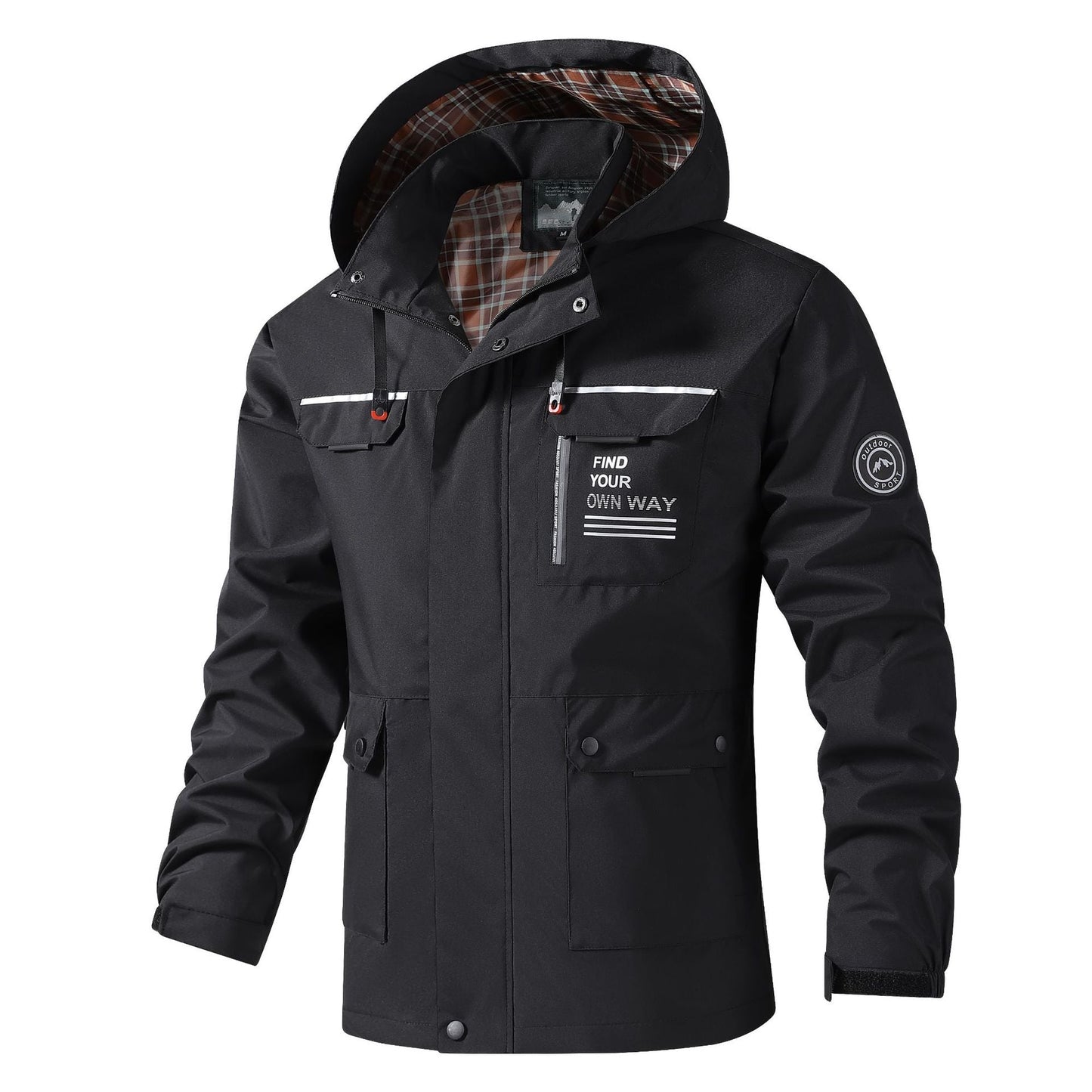 Herren Wetterjacke Multifunktionsjacke Wasserfest Winddicht
