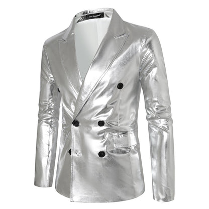 Herren Blazer Doppelreiher Schimmernd Elegant