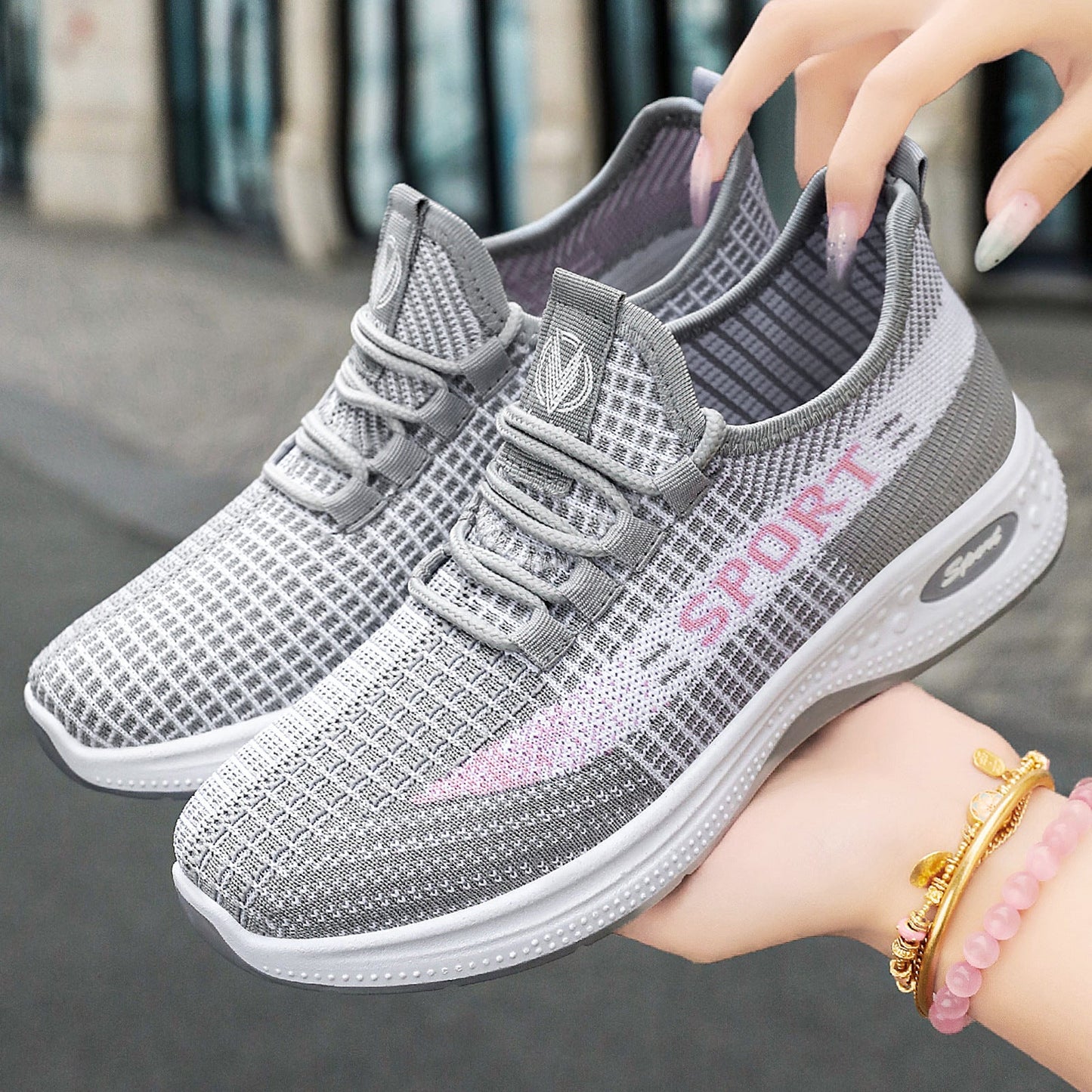 Damen Sport-Sneaker Atmungsaktiv Flexibel Weich