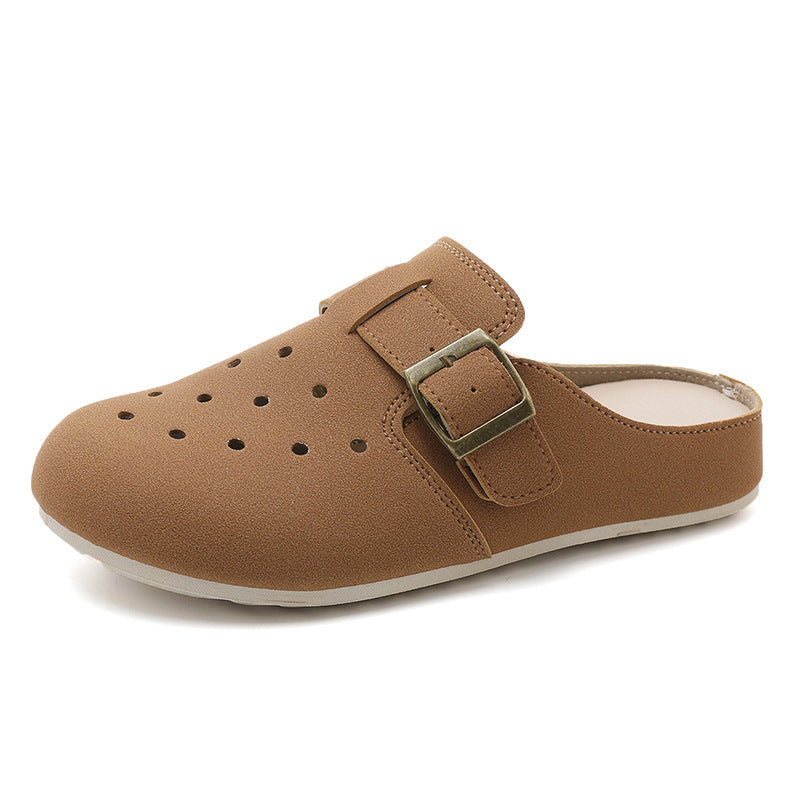 Damen Clogs Bequem Atmungsaktiv mit Riemen Schwarz