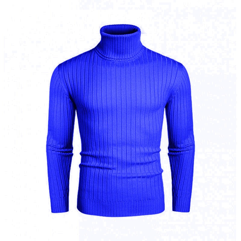 Herren Rollkragenpullover Fein Rippenstrick Eleganter Stil