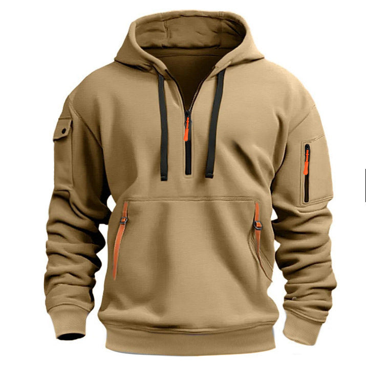 Herren Kapuzenpullover Praktisch mit Reißverschluss und Taschen