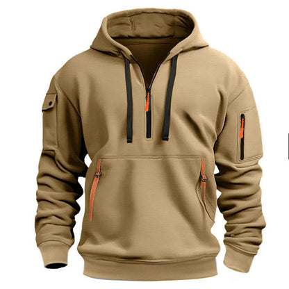 Herren Kapuzenpullover Praktisch mit Reißverschluss und Taschen