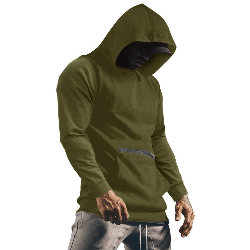 Herren Hoodie Reißverschluss Kapuze Modern Grau