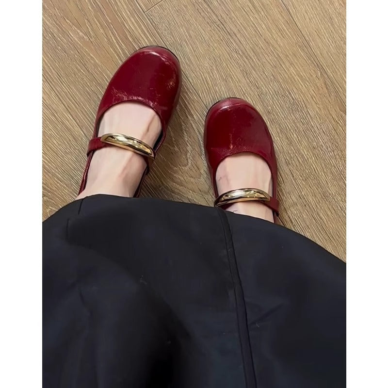 Damen Ballerinas Stilvolle Riemen Schuhe Hochwertig