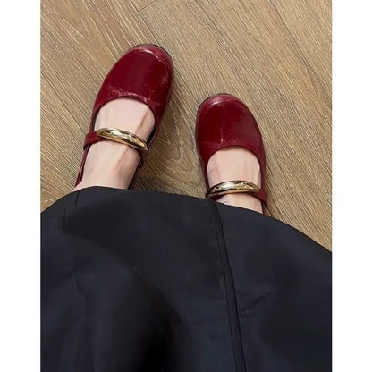 Damen Ballerinas Stilvolle Riemen Schuhe Hochwertig