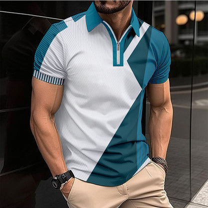 Herren Poloshirt Kurzarm Modern Geometrisches Design