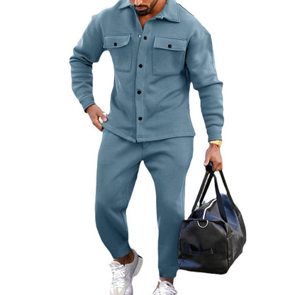 Herren Fleeceanzug Soft mit Taschen Freizeitanzug Bequem