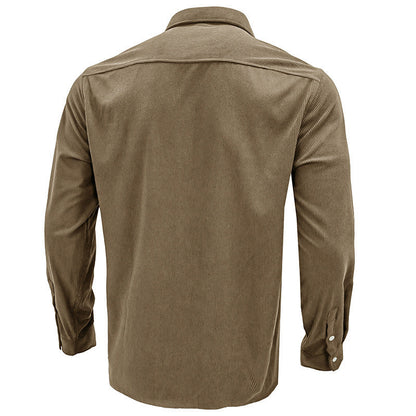 Herren Cordhemd Modern Slim Fit Braun
