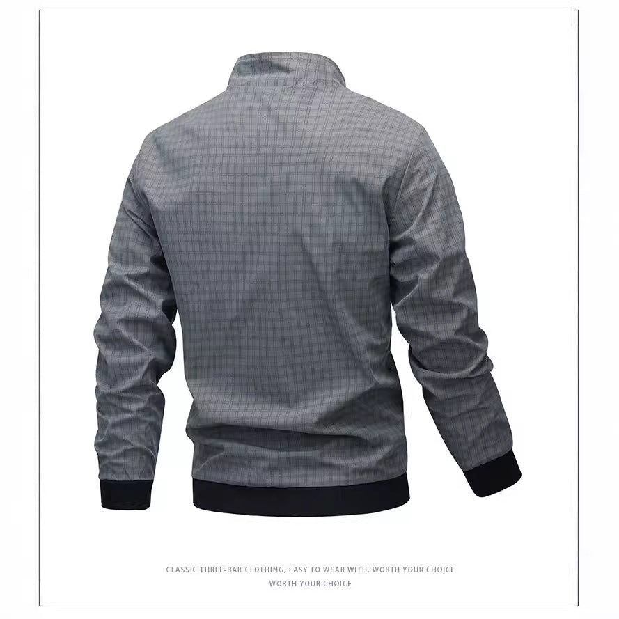 Herren Übergangsjacke Modern mit Karomuster und Taschen