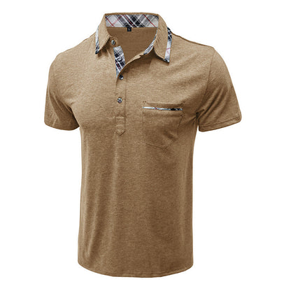 Herren Poloshirt Elegant Modern Kontrast Kragen
