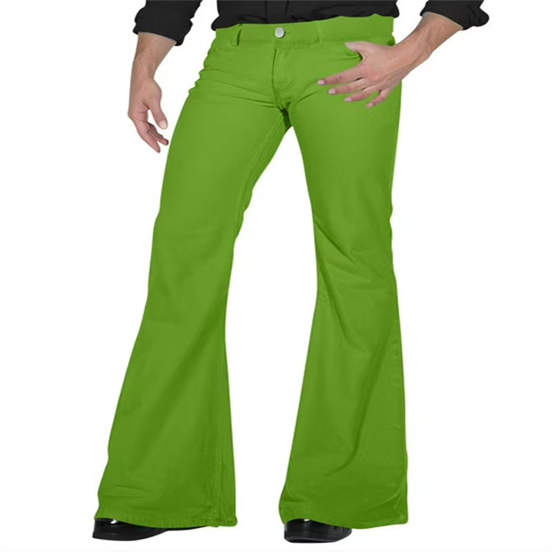 Herren Schlaghose Modern Slim Fit Schwarz