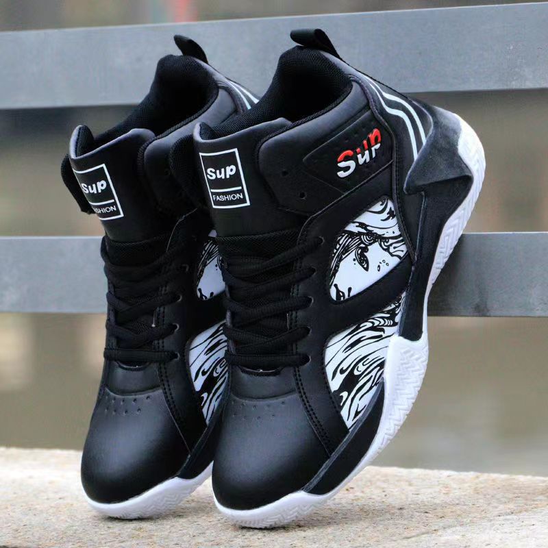 Damen Basketball-Sneaker Sportlich Grafik-Design Schwarz