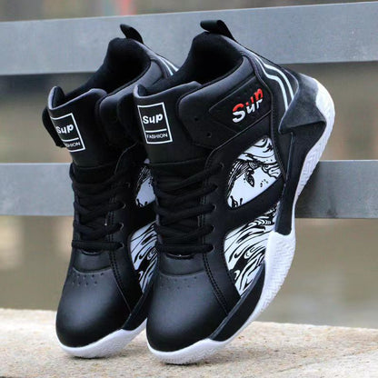 Damen Basketball-Sneaker Sportlich Grafik-Design Schwarz