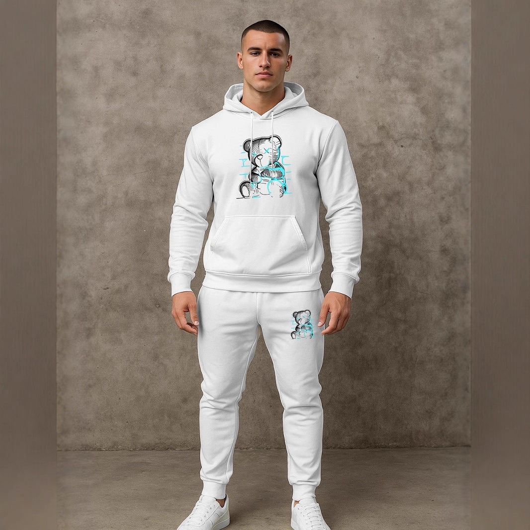 Herren Hoodie Set mit Jogginghose Trendig Grafikdruck Berlin Style