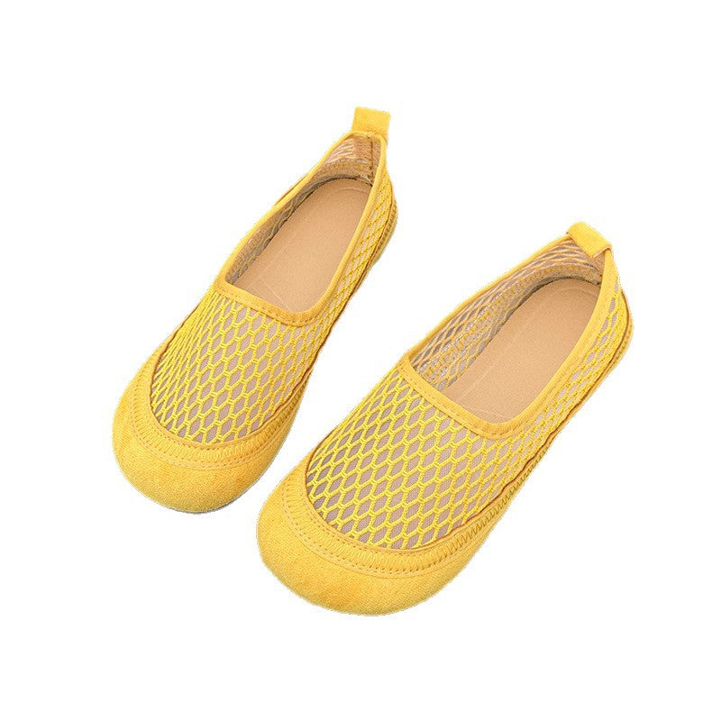 Damen Ballerinas Atmungsaktiv Elastisch Netzdesign