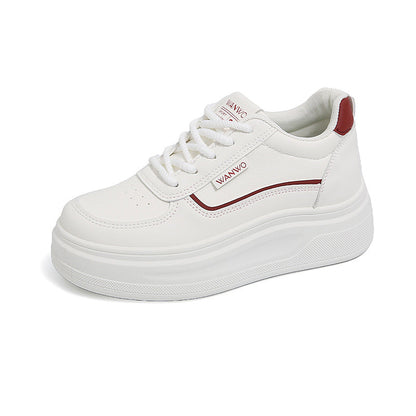 Damen Plateau Sneaker Hoch Glatt Elastisch
