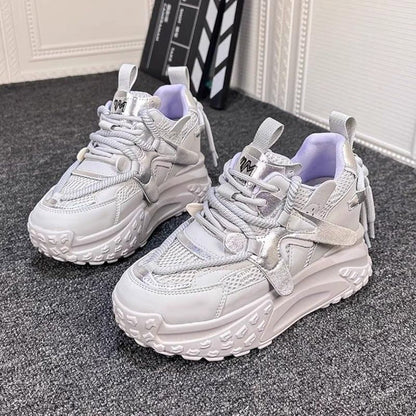 Damen Sneaker Chunky Reflektierend Komfortabel Sportlich