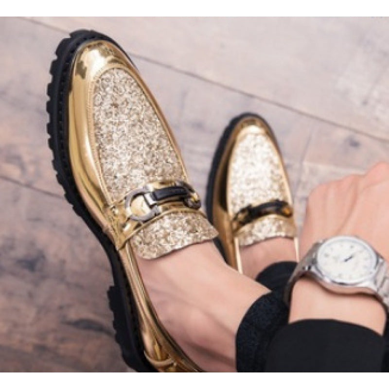Damen Mokassins Glitzernde Schuhe Elegant Modern