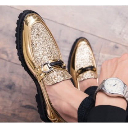 Damen Mokassins Glitzernde Schuhe Elegant Modern