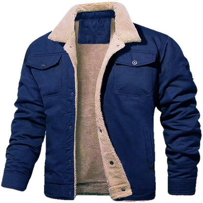 Herren Winterjacke Weich Teddyfutter Warm