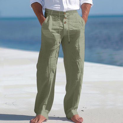Herren Strandhose Bequem mit Kordelzug und Taschen