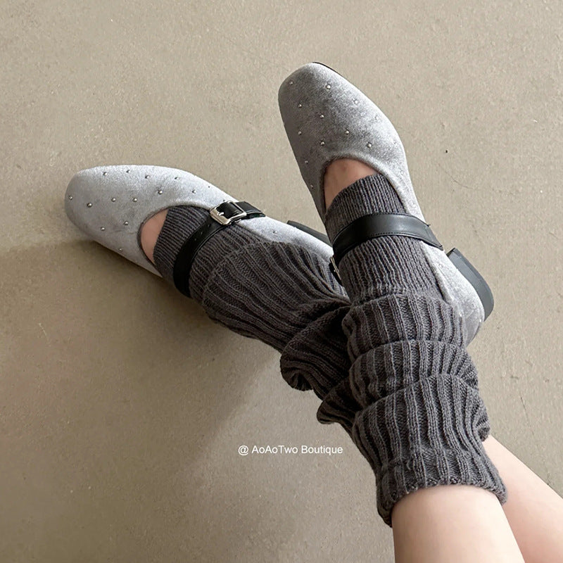 Damen Ballerinas Elegante mit Riemen Glitzer