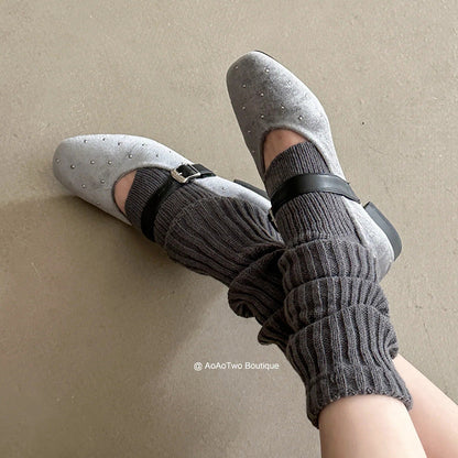 Damen Ballerinas Elegante mit Riemen Glitzer