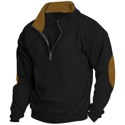 Herren Pullover Hochkragen Zip Verschluss Modern