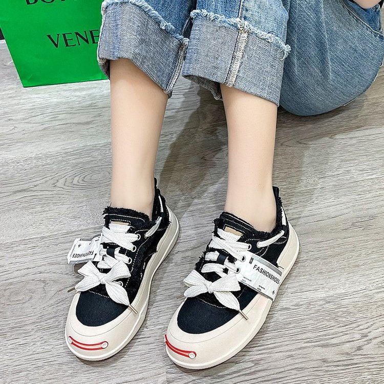 Damen Sneaker Trendig Rutschfest Weiße Sport Schuhe