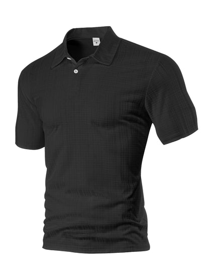 Herren Polohemd mit Struktur und Brusttasche Modern