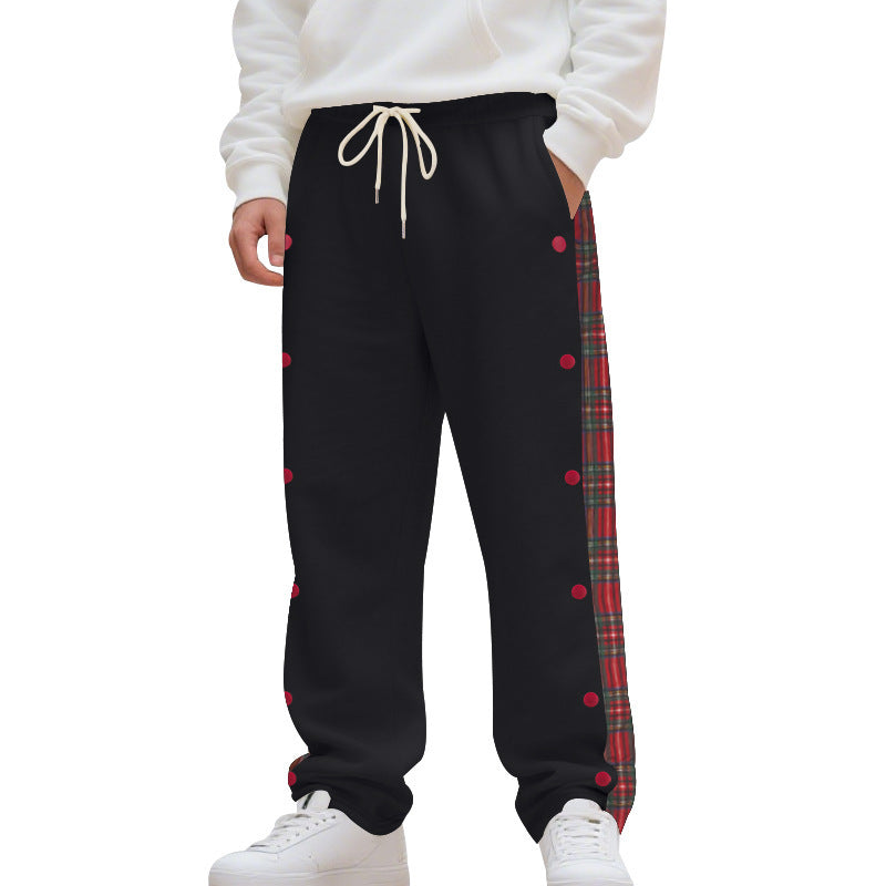 Herren Sporthose Sportlich Mit Karomuster Modern