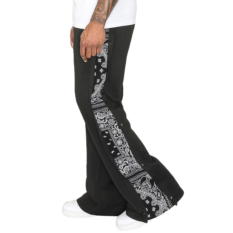 Herren Freizeithose Modern mit Kontraststreifen und Druckknöpfen