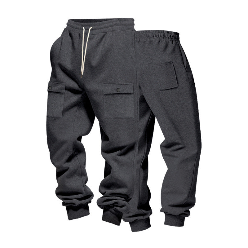 Herren Jogginghose Bequem Elastisch mit Taschen Baumwolle