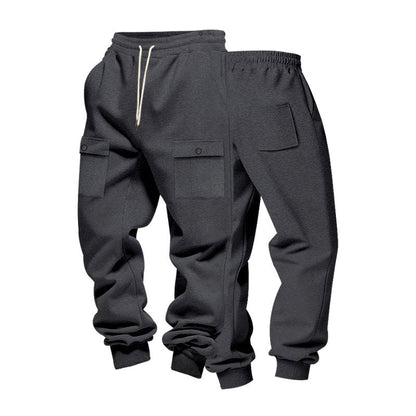 Herren Jogginghose Bequem Elastisch mit Taschen Baumwolle