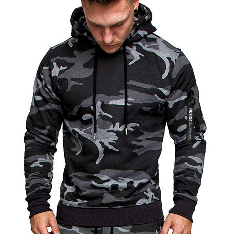 Herren Hoodie Sportlich Reißverschluss Kapuze
